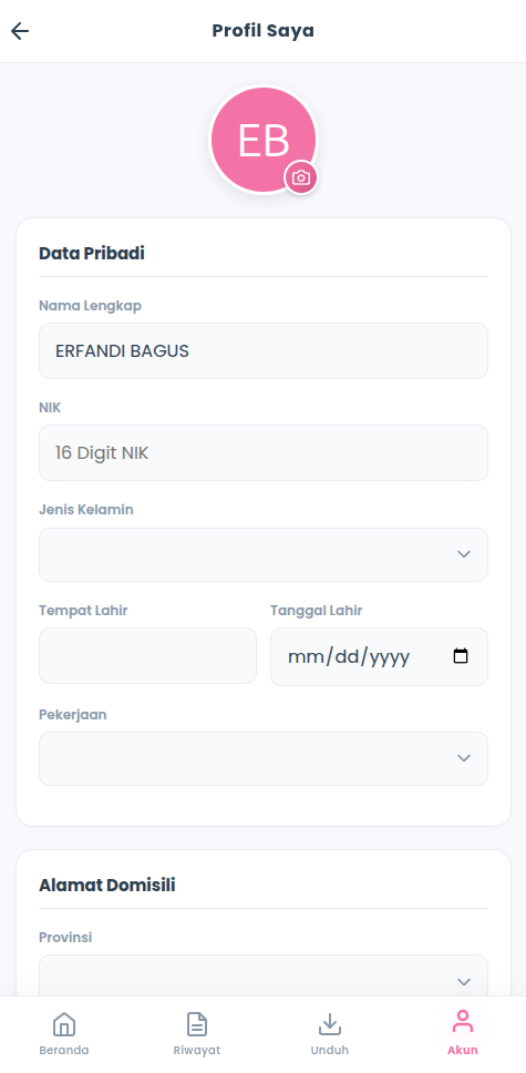 Peringatan Lengkapi Profil